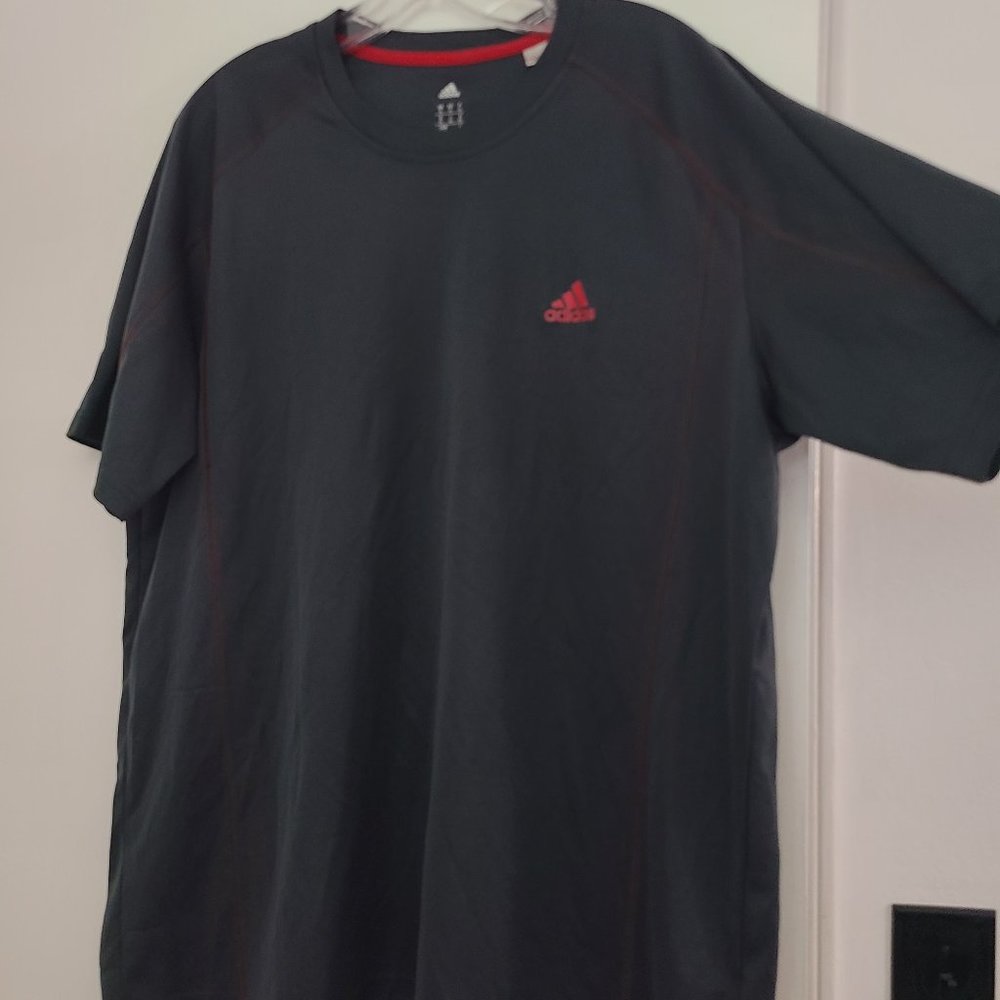 Adidas Climalite Black T shirt with red stitching